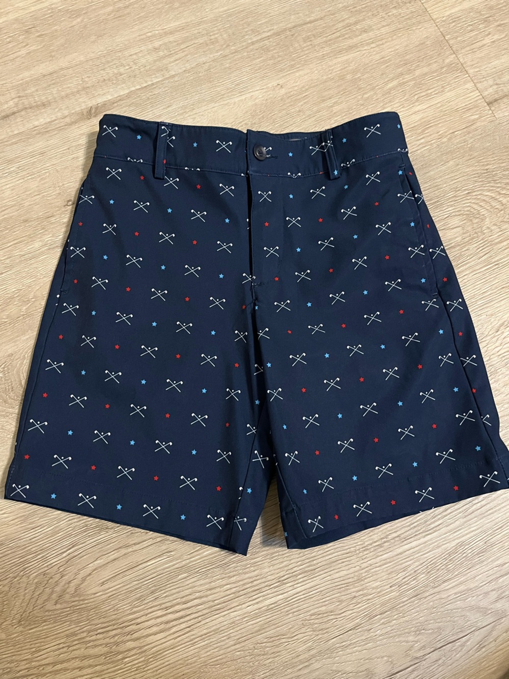 Slazenger Navy Blue Kids Golf-Print Shorts